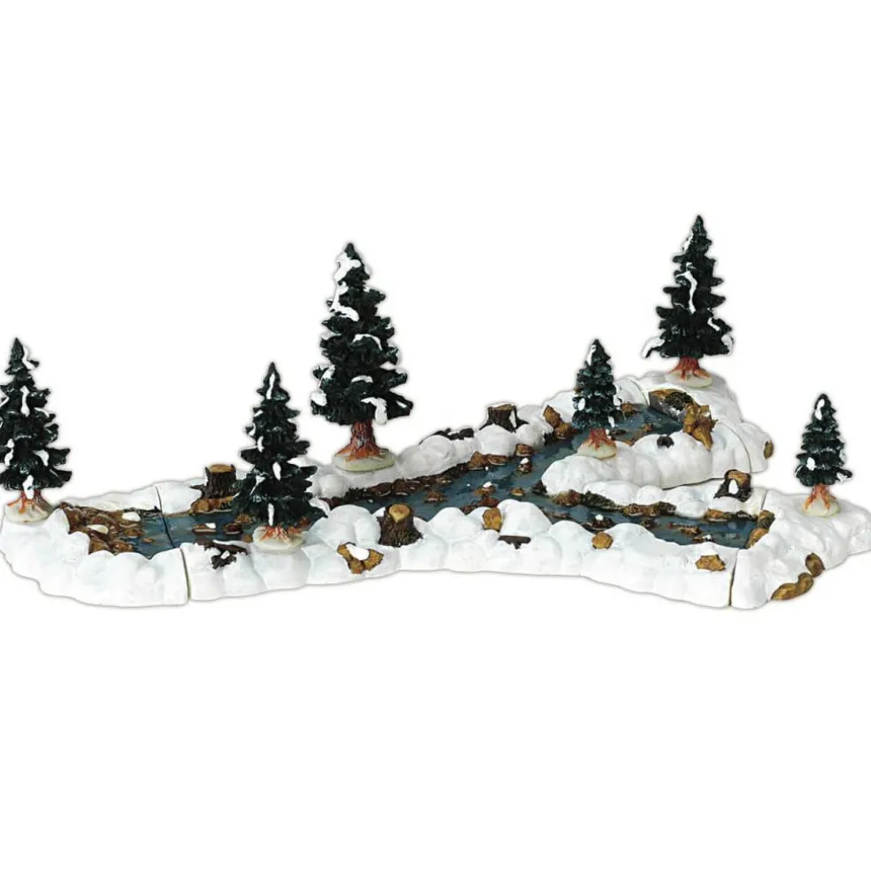 Lemax Mill Stream Fork Landscaping Set of 10 #13367