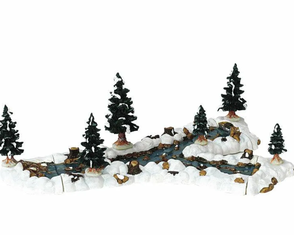 Lemax Mill Stream Fork Landscaping Set of 10 #13367
