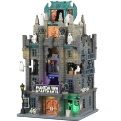 Lemax Phantom View Apartments Sights and Sounds Animated Lighted Building #35011