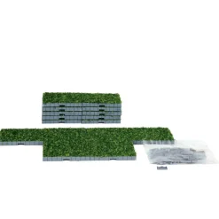 Lemax Plaza System Grass Square Landscaping Set 16 Pcs #64107