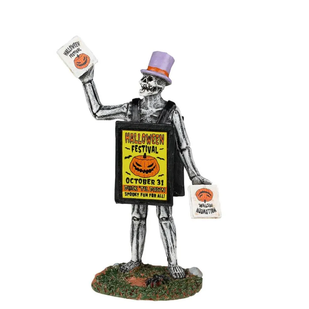 Lemax Sandwich Board Skeleton Halloween Figurine #22102