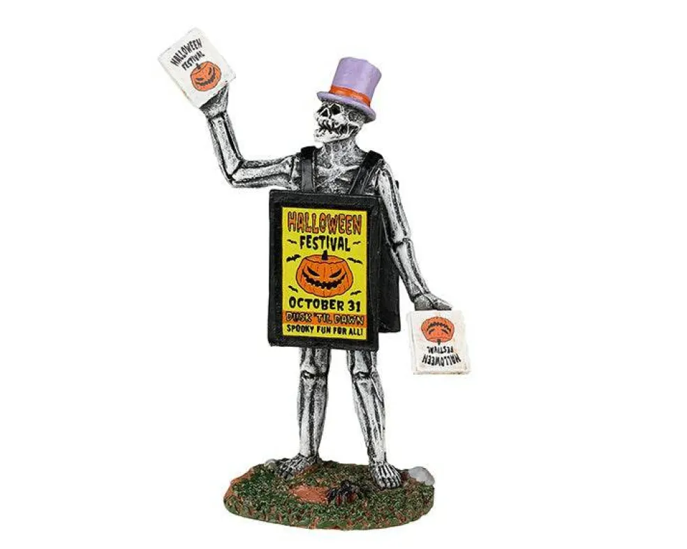 Lemax Sandwich Board Skeleton Halloween Figurine #22102