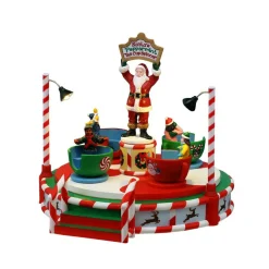 Lemax Santa's Peppermint Teacup Spinner Animated Battery-Operated Table Accent #54446