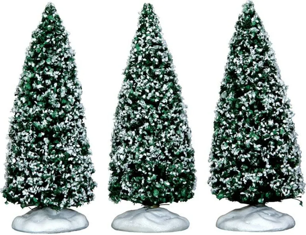 Lemax Snowy Juniper Tree - Small - Set Of 3