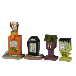 Lemax Spooky Town Gazette Village Accessories Set of 4 #44316
