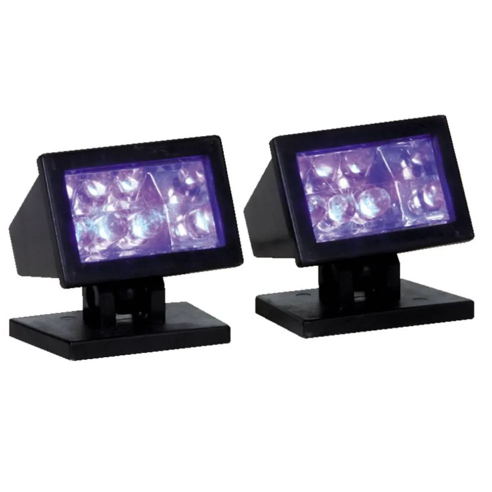 Lemax Spooky Town Halloween Purple Light Set of 2 Battery-Operated Accessory #34974