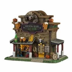 Lemax Spooky Town Halloween Village Silver Slug Saloon Werewolf Building