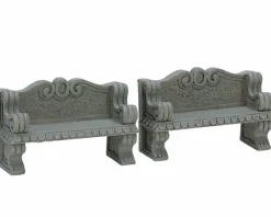 Lemax Stone Bench Set of 2 Village Accessory #74612