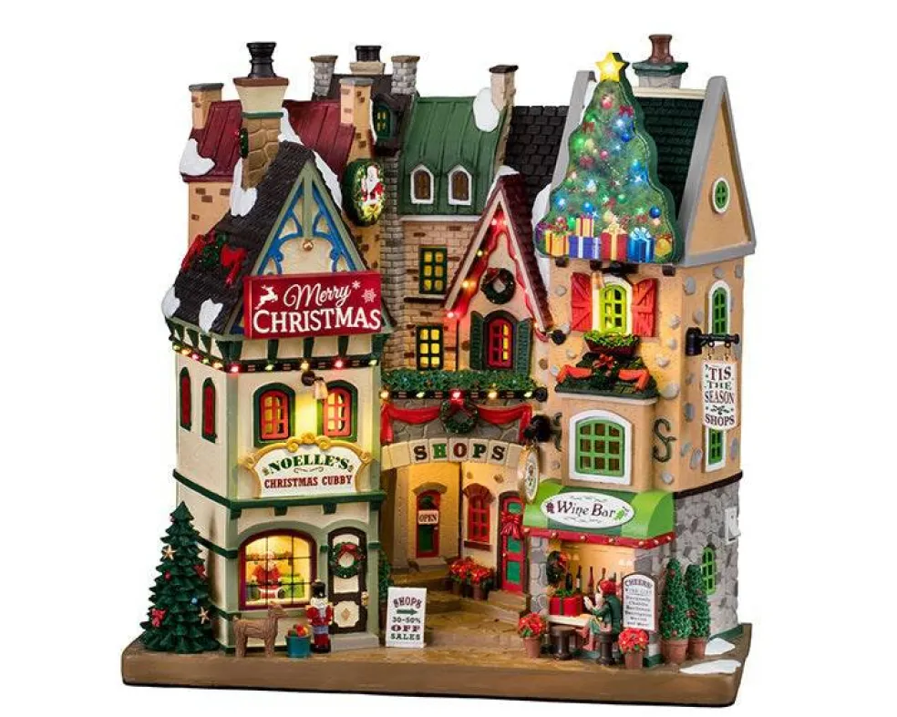 Lemax Tis the Season Shops Facade Battery Operated Lighted Building #15804