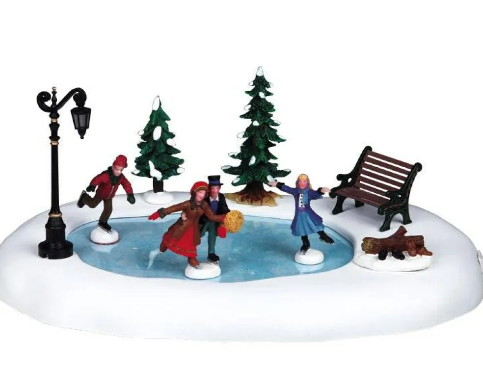 Lemax Winter Skating Table Accent Animated Battery Operated #94024
