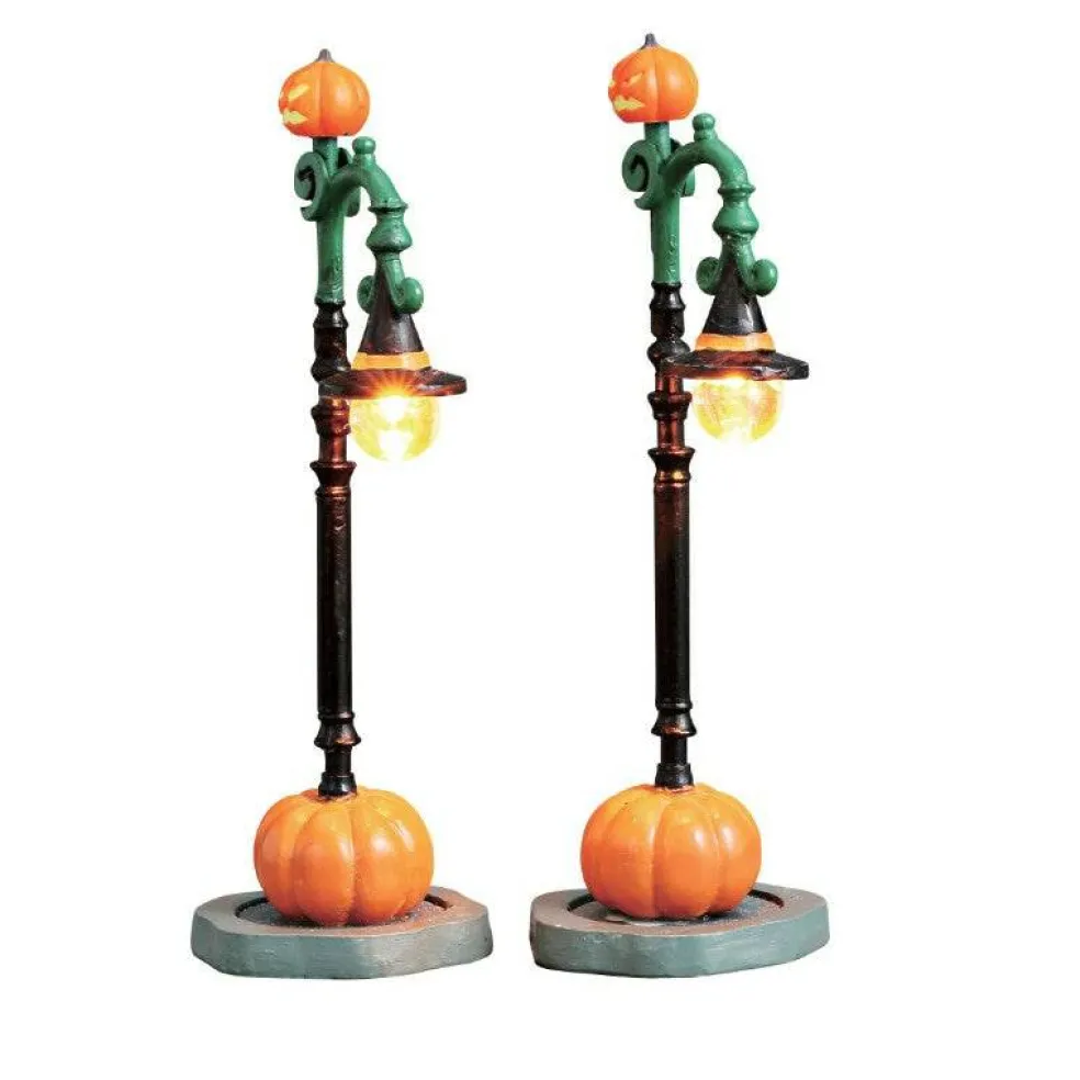 Lemax Witch Pumpkin Patch Lighted Accessory Set of 2 #74217