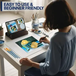 Lemon Bowl Painting4Real Paint by Video Acrylic Paint Kit for Adults with Video Tutorials Learn to Paint Lemon Bowl, How to Paint with Acrylic Paint Sets for Adult, 9 Pieces Art Set & Painting Supplies for Gifts
