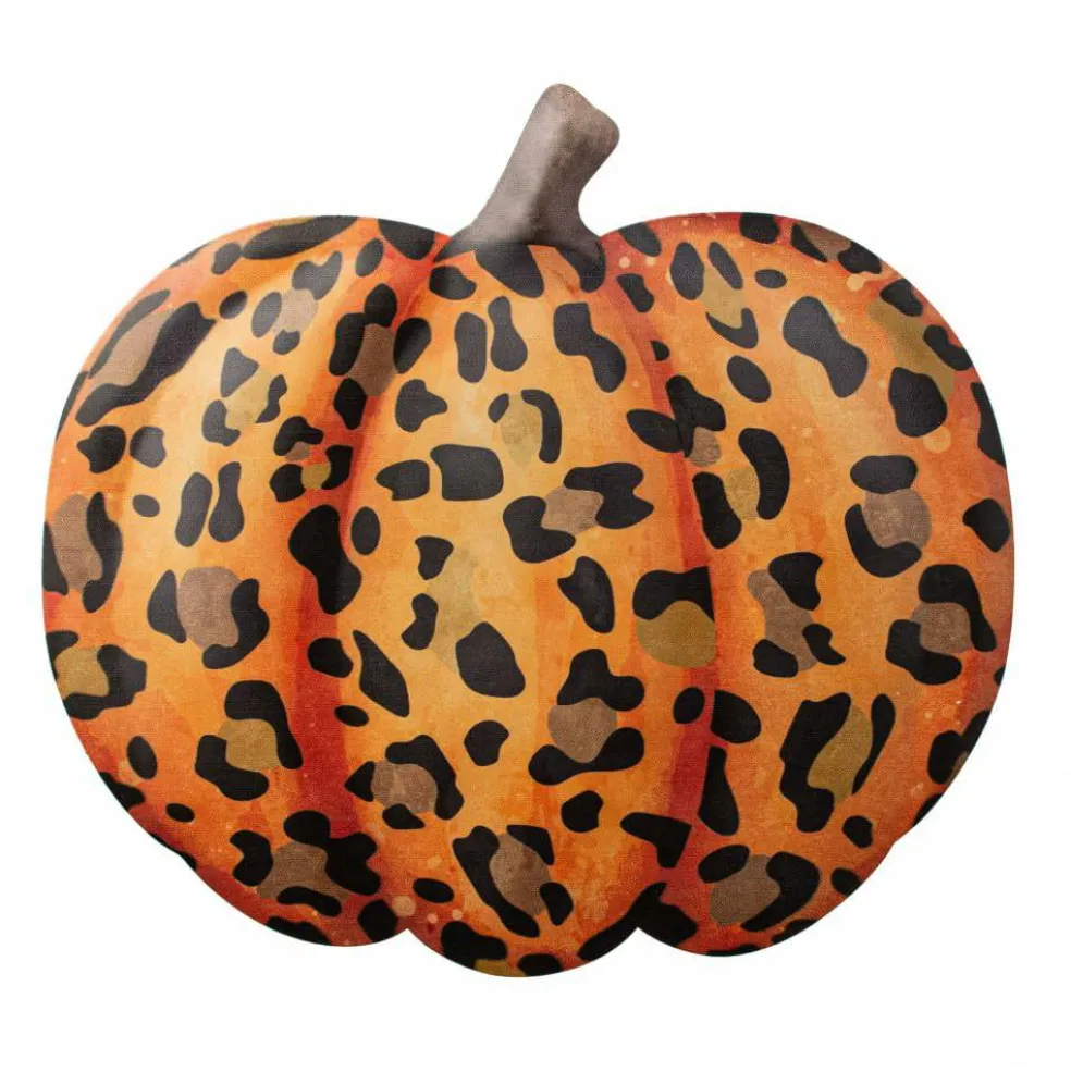 Leopard Print Pumpkin Metal Pumpkin for Wreath Making and Decorations