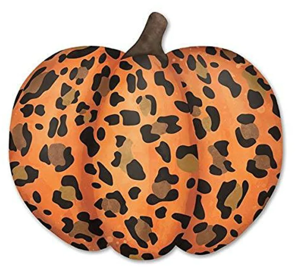 Leopard Print Pumpkin Metal Pumpkin for Wreath Making and Decorations