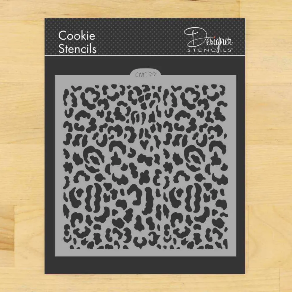 Leopard Skin Cookie and Craft Stencil | CM199 by Designer Stencils | Cookie Decorating Tools |