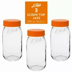 Le Parfait - Clear - Glass Versatile Preserving Jars for Storage and Décor - 3 Piece