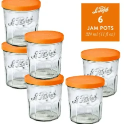 Le Parfait - Clear - Versatile Glass Preserving Jars for Food Storage and Serving - 6 Pieces