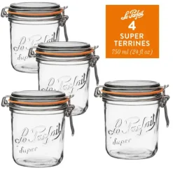 Le Parfait - Clear - Versatile Glass Classic Super Terrines - 4 Piece