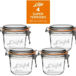 Le Parfait - Clear - Versatile Glass Classic Super Terrines - 4 Piece
