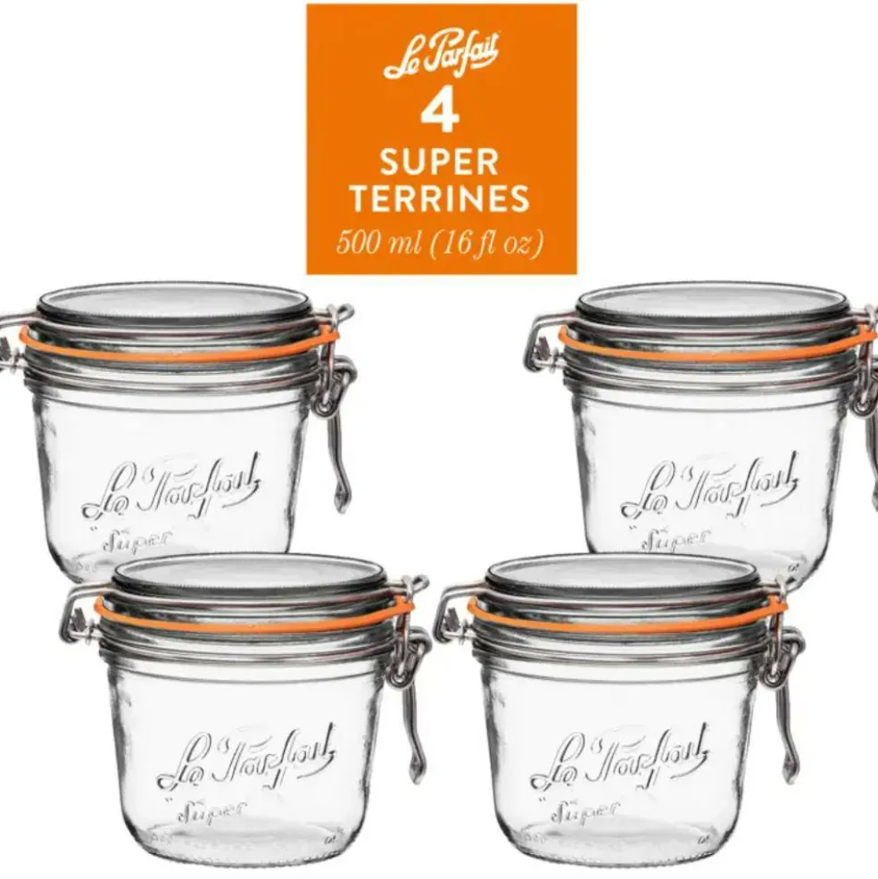 Le Parfait - Clear - Versatile Glass Classic Super Terrines - 4 Piece