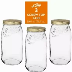 Le Parfait - Clear - Versatile Glass Jars for Preserving, Storage and Décor - 3 Piece