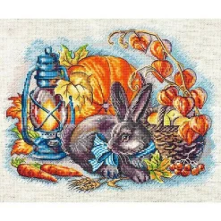 LetiStitch Autumn with a Rabbit Counted Cross Stitch Kit
