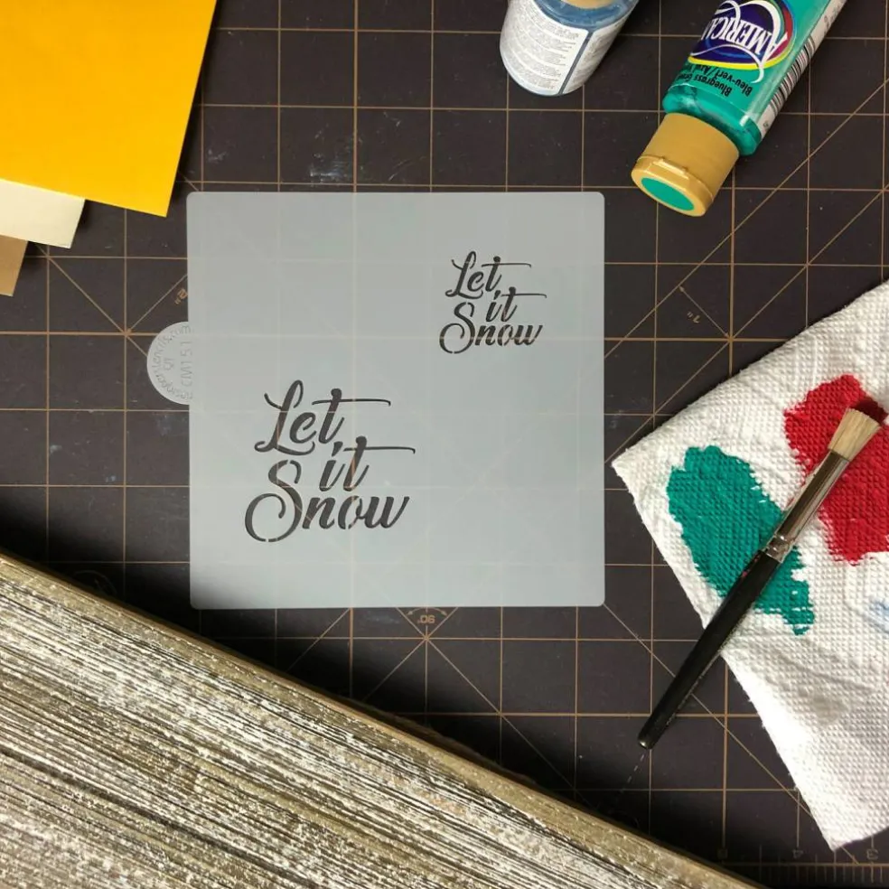 Let It Snow Cookie & Craft Stencil | CM151 by Designer Stencils | Cookie Decorating Tools |