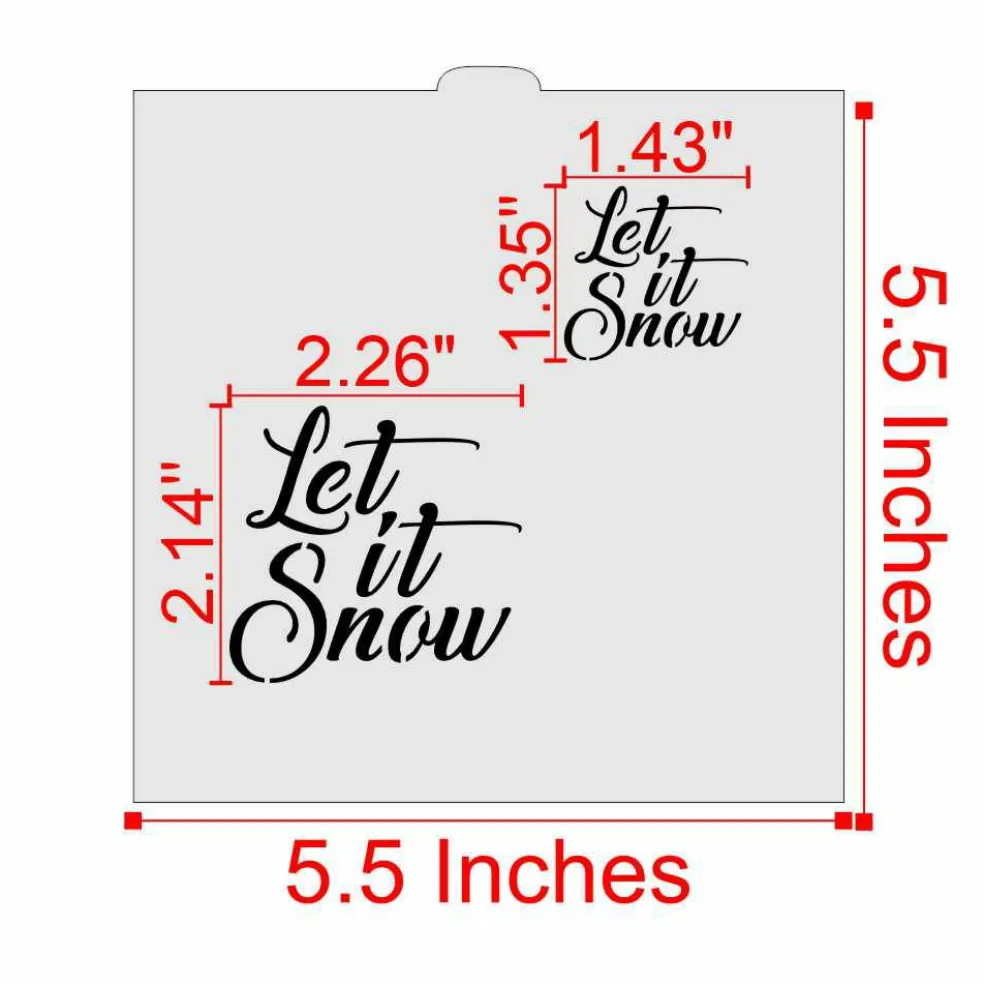 Let It Snow Cookie & Craft Stencil | CM151 by Designer Stencils | Cookie Decorating Tools |