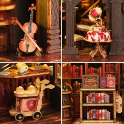 Letter Coffee Dollhouse Kit - Miniature Wizardi Roombox Kit F07M5-66-ES020-A