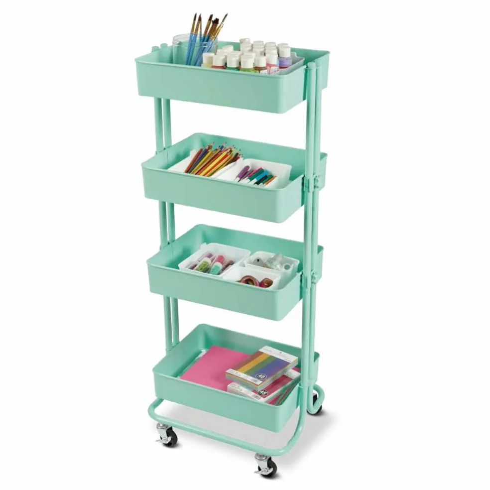 Lexington 4-Tier Jelly Mint Rolling Cart by Simply Tidy®
