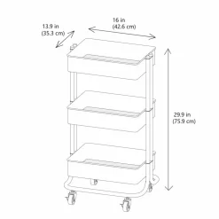 Lexington 3-Tier Rolling Cart by Simply Tidy®