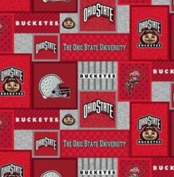 Licensed NCAA Ohio State University Patch Fleece OHS1177 Fabric by the Yard