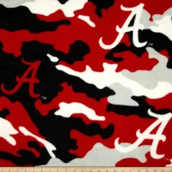 Licensed NCAA University of Alabama Camo Fleece AL-820 Fabric by the Yard
