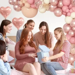 Life Dusty Pink Balloons Arch Kit, Different Sizes 18 12 10 5Inch Blush Pink Rose Gold Nude Ivory Confetti Latex Heart Foil Balloon for Girls Wedding Baby Shower Boho Birthday Party Decorations