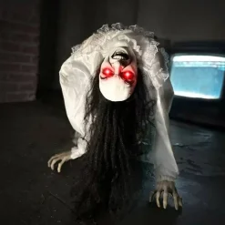 35" Lifesize Animatronic Possessed Woman Halloween Decoration