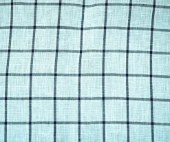 Light Blue-Blue-White Spence Bryson Check Grid Irish Linen Woven Fabric By the Yard