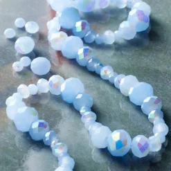Light Blue Faceted Glass Rondelle Beads by Bead Landing™