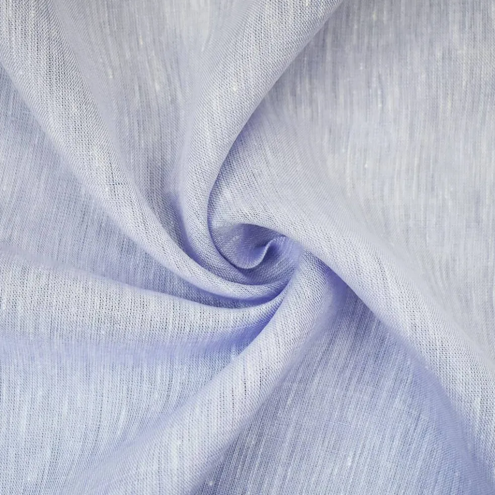 Light Blue-White Spence Bryson Texture Slub Irish Linen Woven Fabric By the Yard