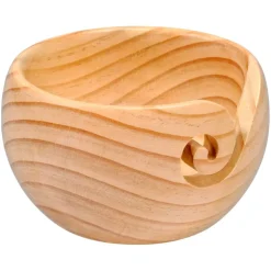 Light & Dark Pinewood Yarn Bowl By Loops & Threads™