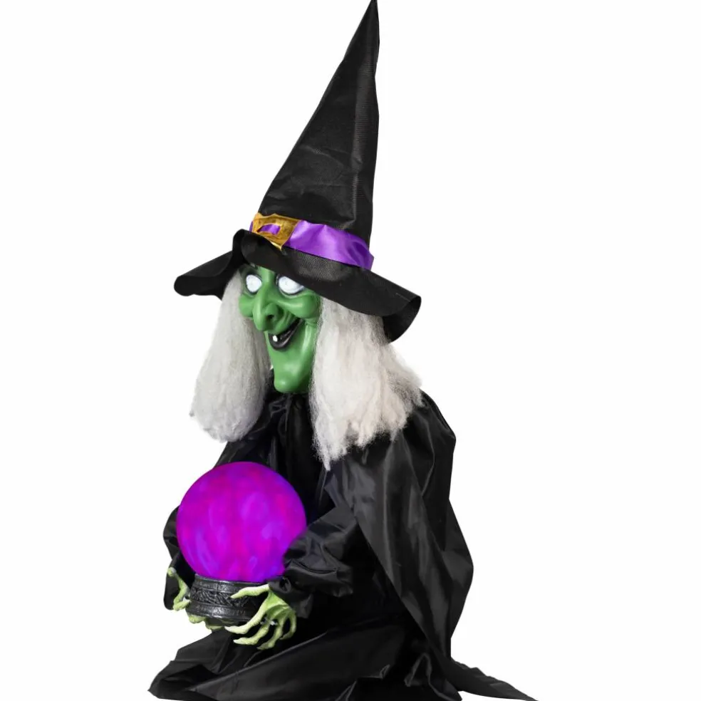 26" Lighted Fortune Telling Witch Halloween Decoration