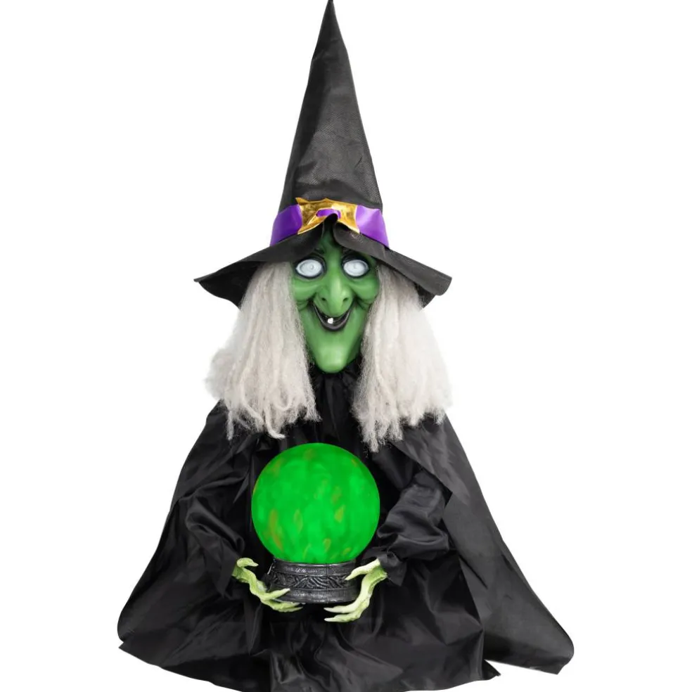 26" Lighted Fortune Telling Witch Halloween Decoration