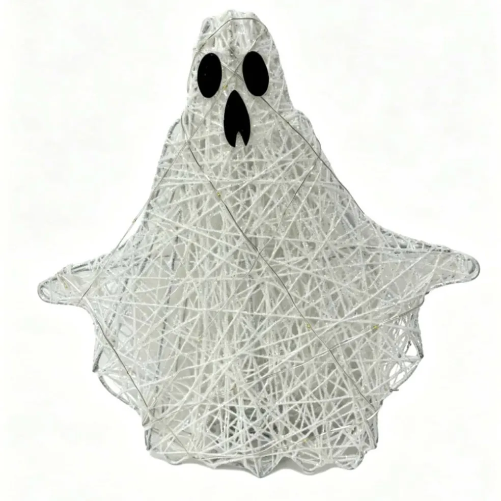 11.75" Lighted White Wire Ghost Tree Topper with Warm White LED Lights by Ashland®