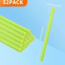 Light Green hot Glue Sticks Full Size 0.43” Dia x 8” Long, 52 pcs Hot melt Adhesive Glue Sticks, All-Purpose Colored Glue Gun Sticks for Christmas Decoration Crafts Arts School Repair Bonding
