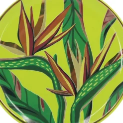 6.75" Light Green Leaves Ceramic Plate by Ashland®