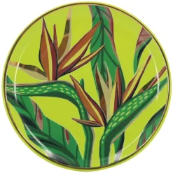 6.75" Light Green Leaves Ceramic Plate by Ashland®