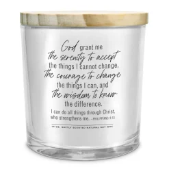 Lighthouse Christian Products Serenity Prayer - 13 ounce Soy Candle - Faith-Inspired - Christian Gift