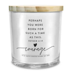 Lighthouse Christian Products Inspirational Softly Scented Jar Candle, 13 Ounce Natural Soy Wax, Courage