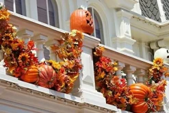 8 Lighting Modes & Timer Fall Decorations for Home Maple Leaf Garland with Lights 40LED Battery Operated Waterproof String Lights, Thanksgiving Halloween Fall Decor Indoor Outdoor Autumn
