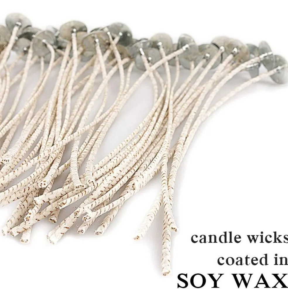 Light Soy Wax Candle Wicks,Cotton and Paper Interwoven core,8" 100 pcs