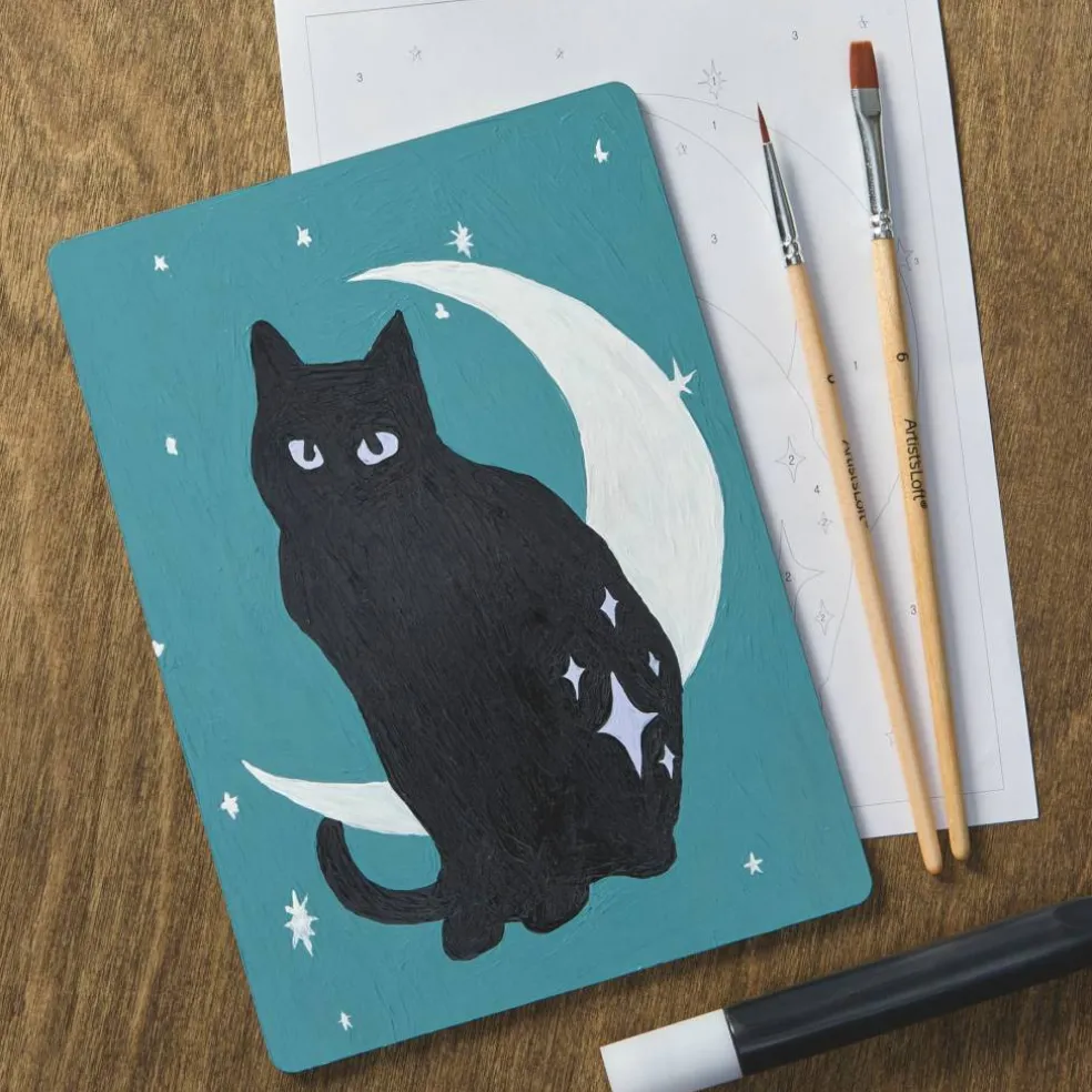 Light Up Black Cat Paint-by-Number Acrylic Surface Kit by Artist's Loft®